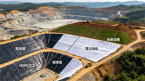 礦井尾礦庫閉庫治理項目采用 “防滲＋排滲＋覆土綠化” 組合方案