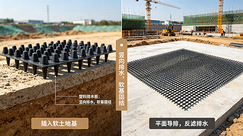 塑料排水板與復(fù)合排水網(wǎng)，在地下排水工程中怎么選？